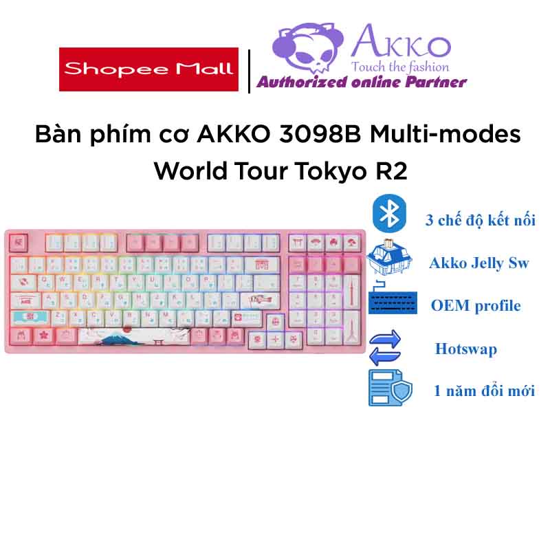 Bàn phím cơ AKKO 3098B Multi-modes World Tour Tokyo R2