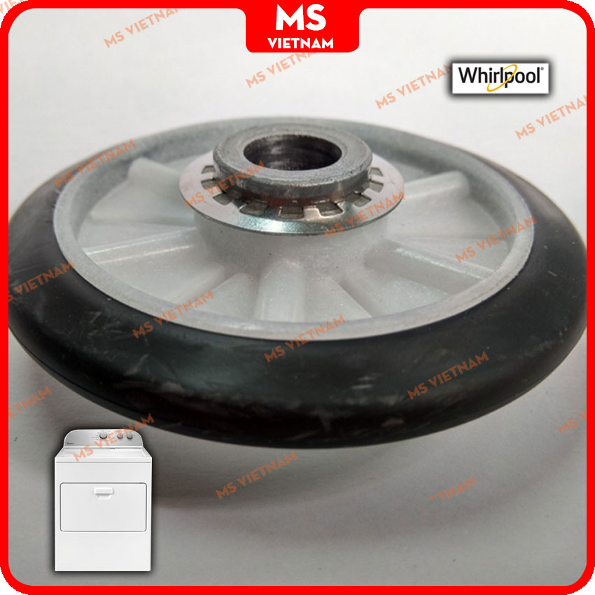 Bánh tỳ motor máy sấy whirlpool dùng chung cho model 3lwed4705, 3lwed4815 - ms vietnam