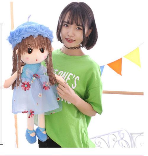 Búp Bê bằng vải bông 45cm Cực Đáng Yêu cho bé gái- xanh