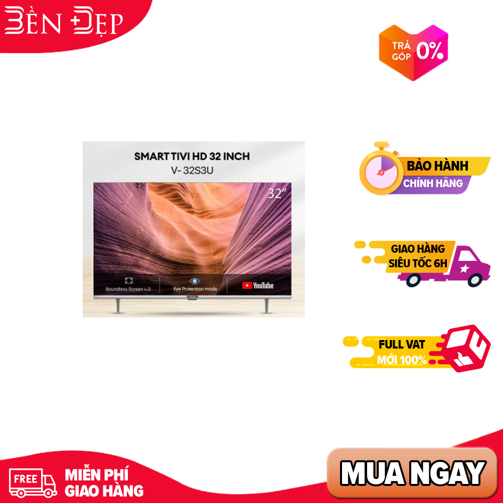 [TRẢ GÓP 0%] Smart Tivi Coocaa HD 32 inch 32S3U (Giá áp dụng giao tại HN, HCM& các tỉnh liên hệ shop)