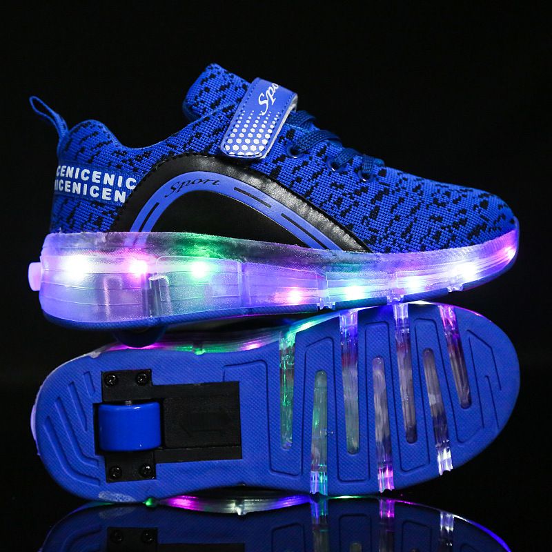 New trendy rollerskate vibration luminescent lamp shoes qingshao the skating shoes single-wheel sneakers