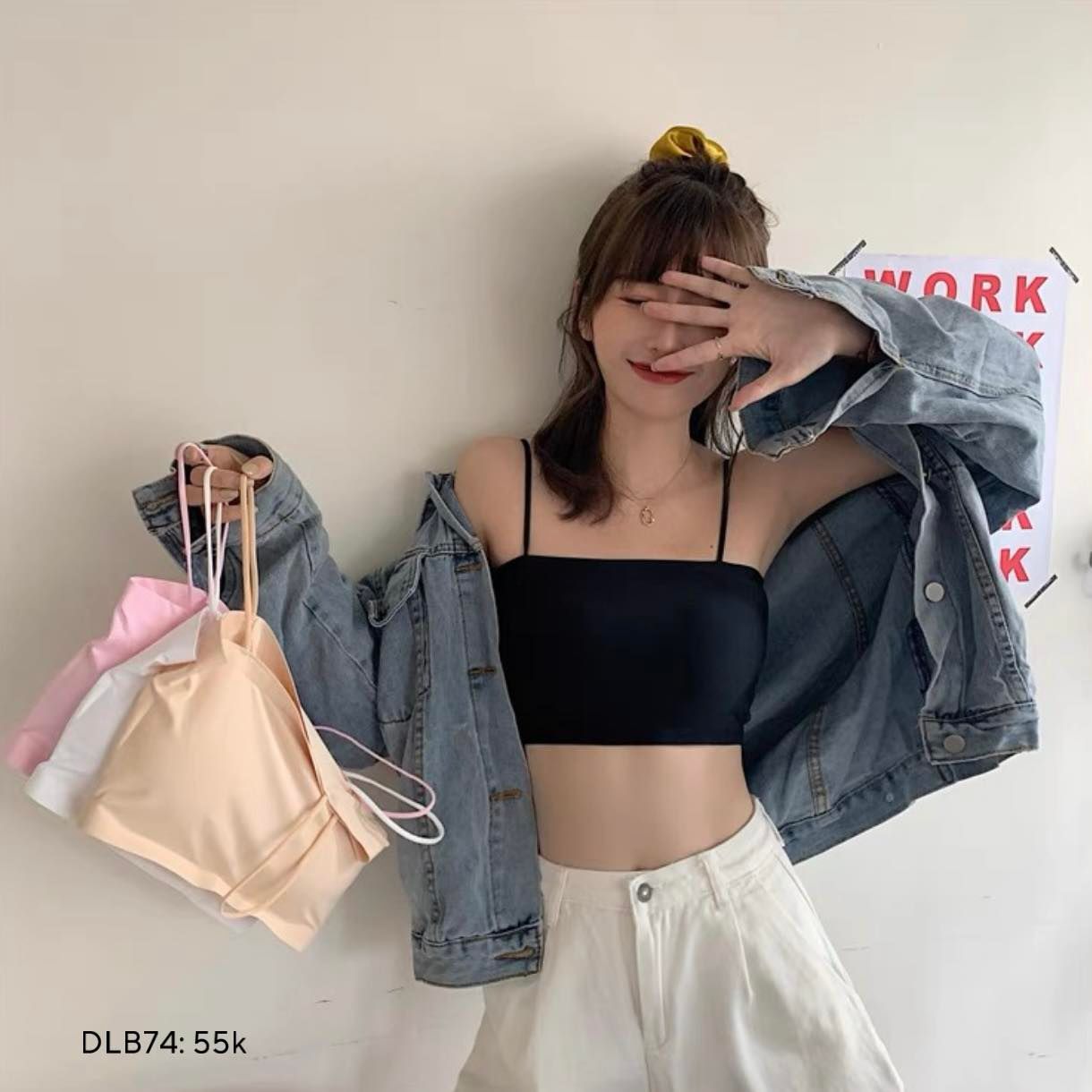 Áo bra trơn 2 dây chất su ngang 267 chibest dlb74