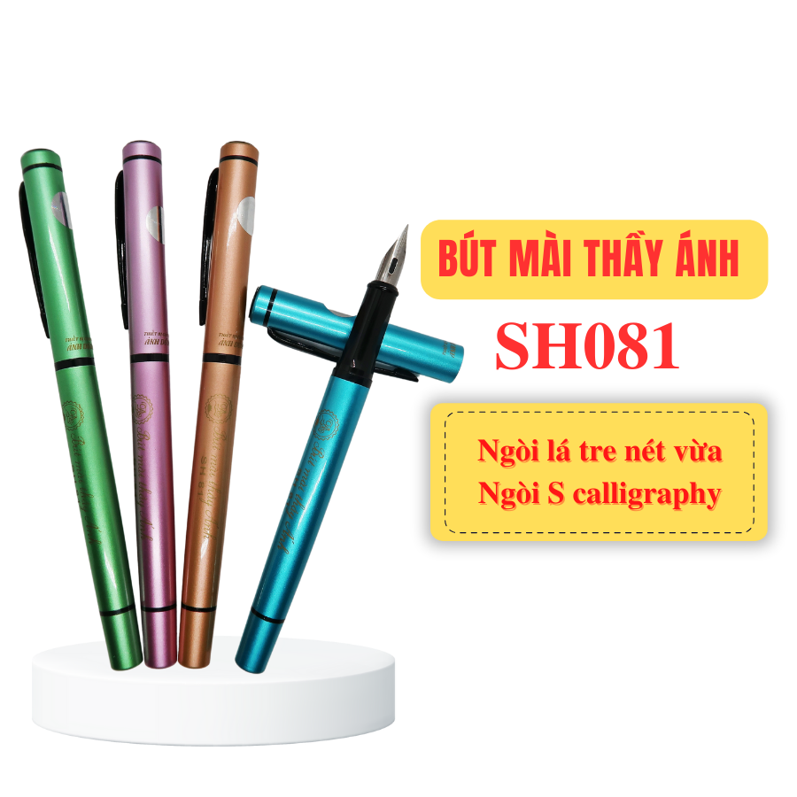  Bút mài thầy Ánh SH081 ngòi lá tre tự động thanh đậm 