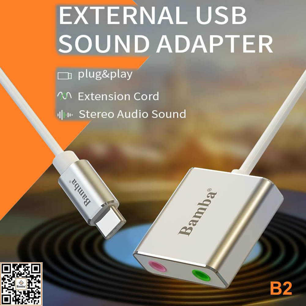 Cáp chuyển usb type-c ra cổng audio 3.5 - usb type-c to sound 7.1 bamba b2