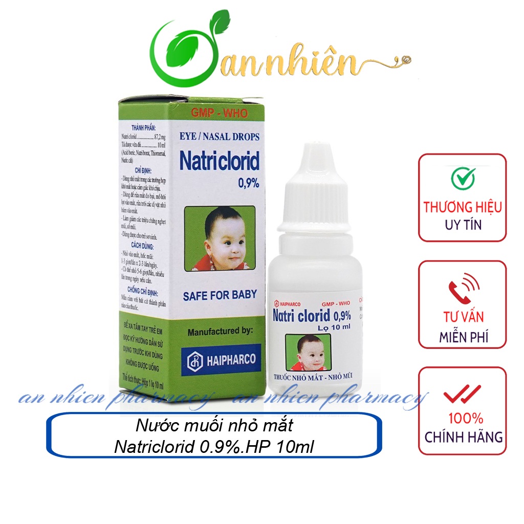 Combo 10 lọ nước muối nhỏ mắt natriclorid 0.9%.hp