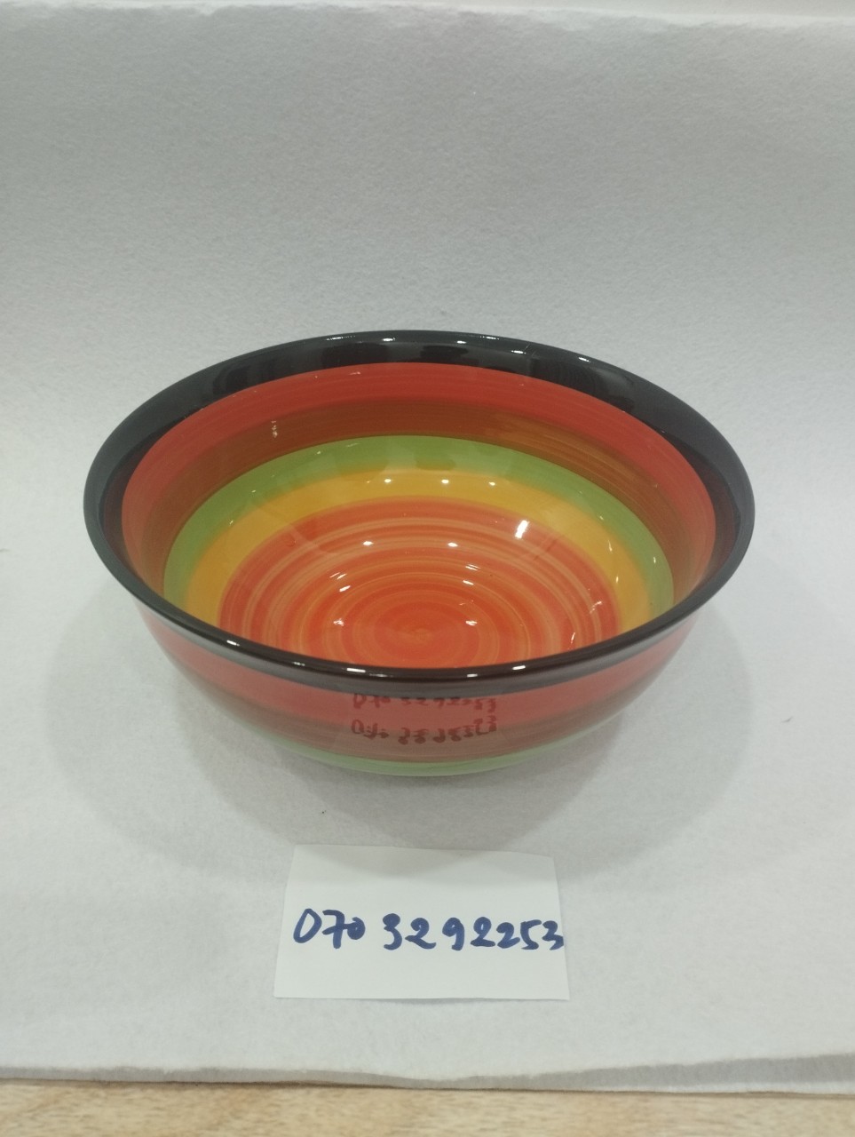 Tô sứ cầu vòng loe 20cm x 9cm, tô sứ trắng 20cm x 8cm , tô đựng canh