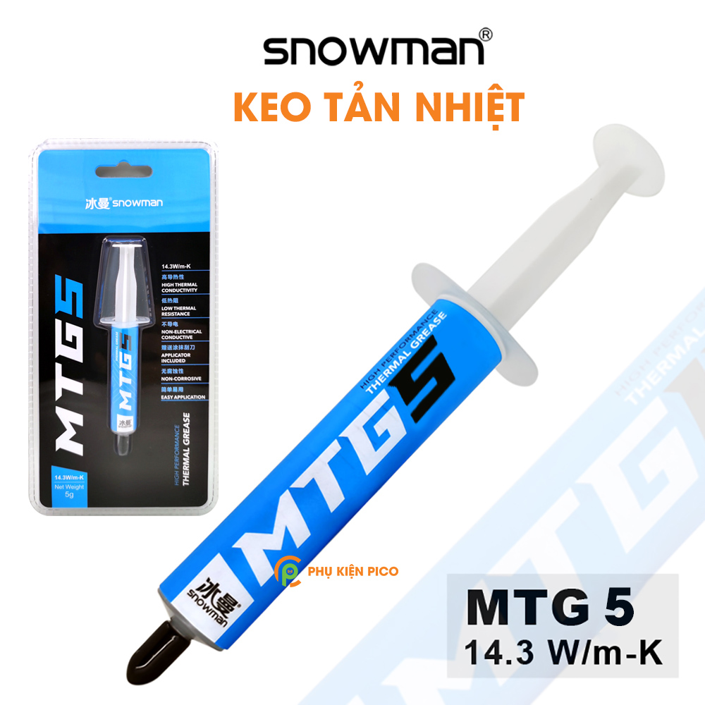 Keo tản nhiệt CPU 14.3W/mK Snowman MTG5 - MTG10 HoneyWell Kryonaut - kem tản nhiệt máy tính laptop S