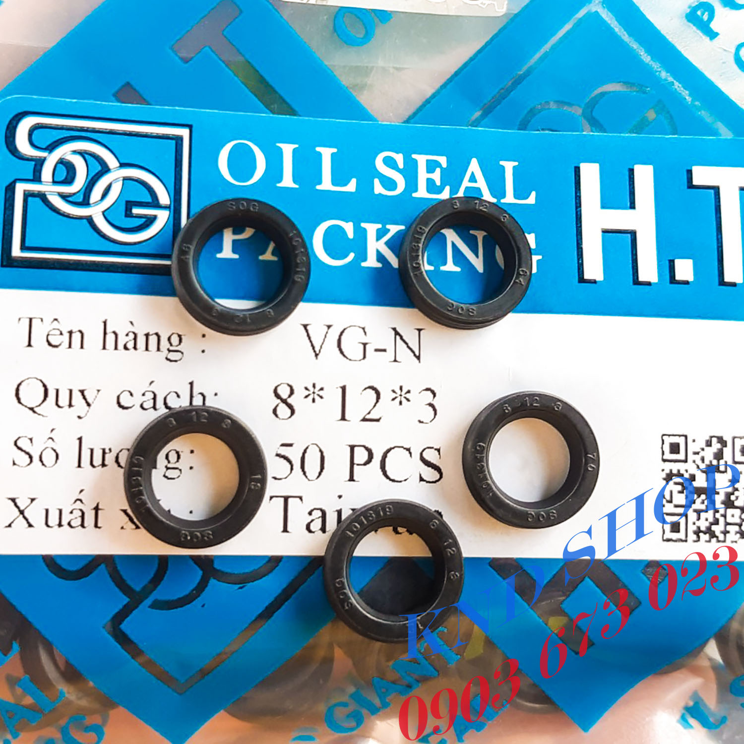 (giá bán 01 cái => 20 cái & giảm 40% khi mua từ 10 cái)[oil seal vg 8x12x3 (8*12*3)] phớt nhớt ( phốt chặn dầu) - hiệu sog đài loan