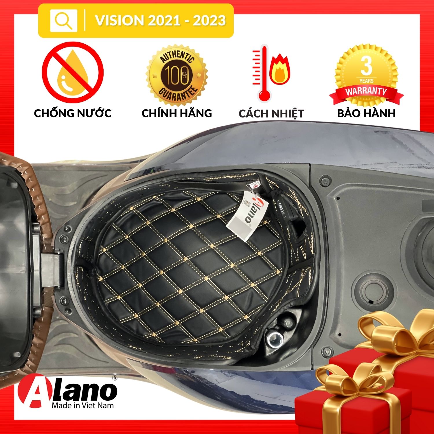 Lót cốp chống sốc, đệm lót cốp 5d alano cho xe honda vision 2021-2022 chống sốc, cách nhiệt, bảo hành 3 năm