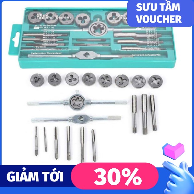 Bộ tay quay taro ren trong và ren ngoài 20 chi tiết từ m3 đến m12