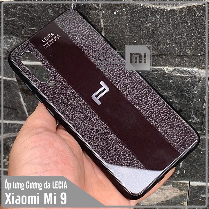 Ốp lưng cho xiaomi mi 9 gương da lecia