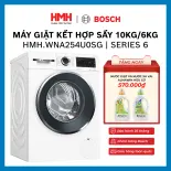 Máy Giặt Sấy Kết Hợp Bosch HMH.WNA254U0SG 10/6kg Series 6 - Bảo hành 36 tháng - Miễn Phí Vận Chuyển  Lắp Đặt