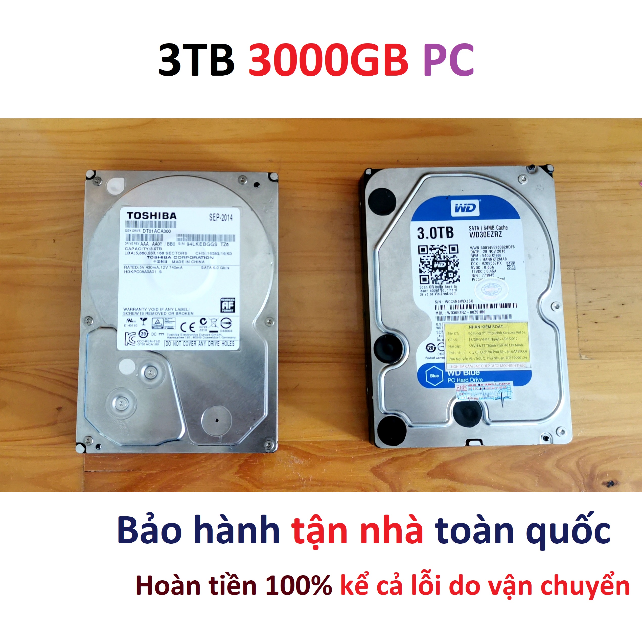 Ổ cứng 3TB HDD 3TB máy bàn 3T 3000GB desktop 3.5 inch HDD 3T 3000G