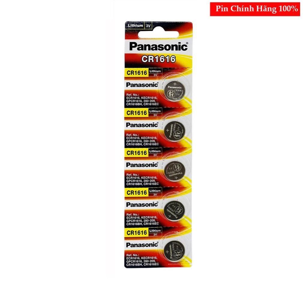 Pin CR1616 Panasonic lithium 3V vỉ 5 viên chính hãng