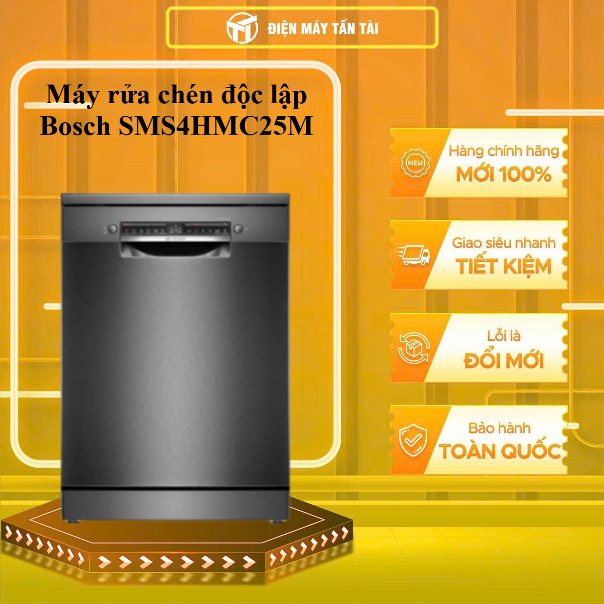 Máy rửa chén độc lập Bosch SMS4HMC25M - GIAO TOÀN QUỐC - CHỈ MIỄN PHÍ HCM