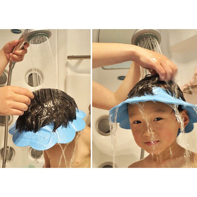 Mũ Đội Đầu Chống Văng Xà Phòng Khi Tắm Cho Bé Yêu
