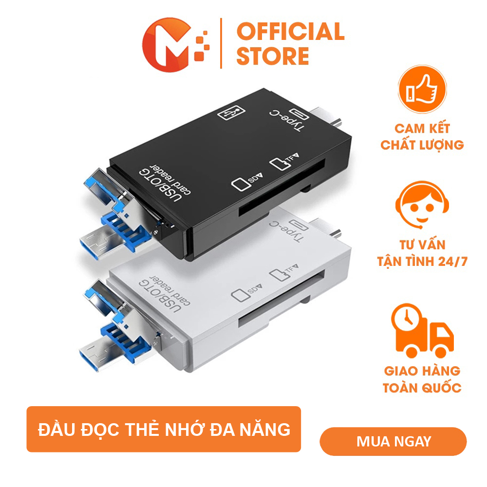 Đầu Đọc Thẻ Nhớ OTG Đa Năng 3 in 1 3 Chân USB 2.0 Type C Micro Đọc Thẻ Nhớ Máy Ảnh Ổ USB Thẻ Micro SD Card Kết Nối Điện Thoại Máy Tính đầu đọc thẻ nhớ sd đồ đọc thẻ nhớ usb 3.0 đọc thẻ nhớ đầu đọc thẻ nhớ otg