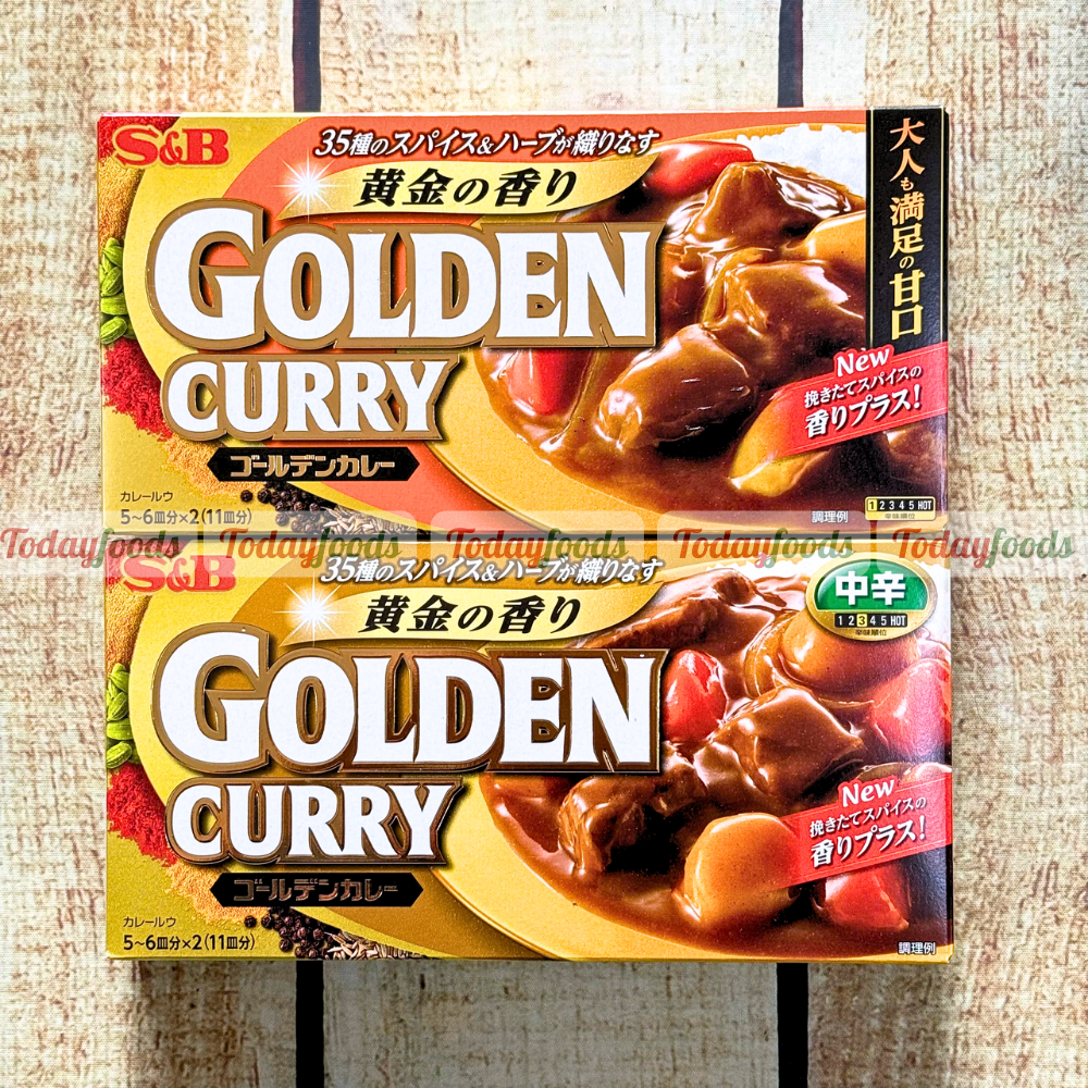 Viên Nấu Cà Ri Nhật S&B Golden Curry vị Mặn Ngọt / Cay Vừa 198G