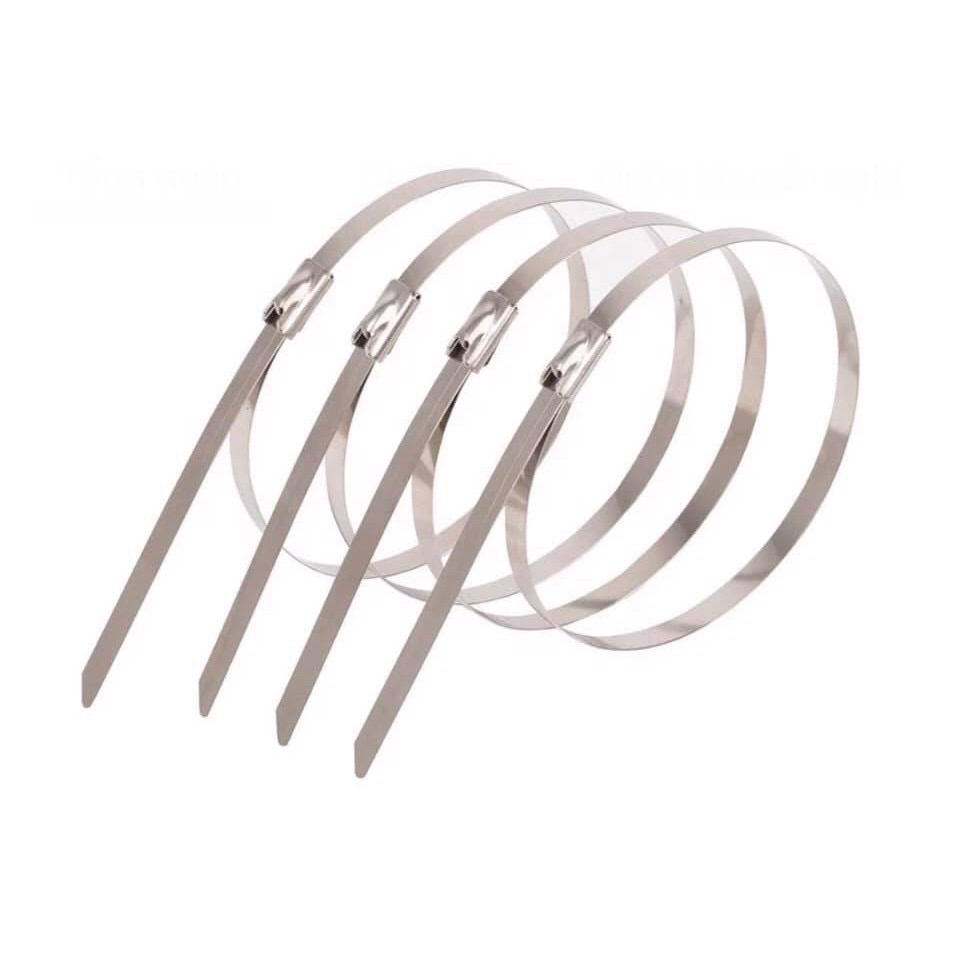 Túi 100 dây rút dây thít inox 304 size 4,6x300mm siêu bền chịu nhiệt