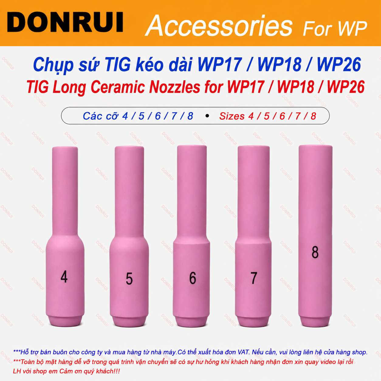 Tig Welding Torches Wp17 Wp18 Wp26 Long-Lasting Ceramic Torches 10N Long-Lasting Ceramic Torches Giá 22,000 Đồng*Miễn phí vận chuyển