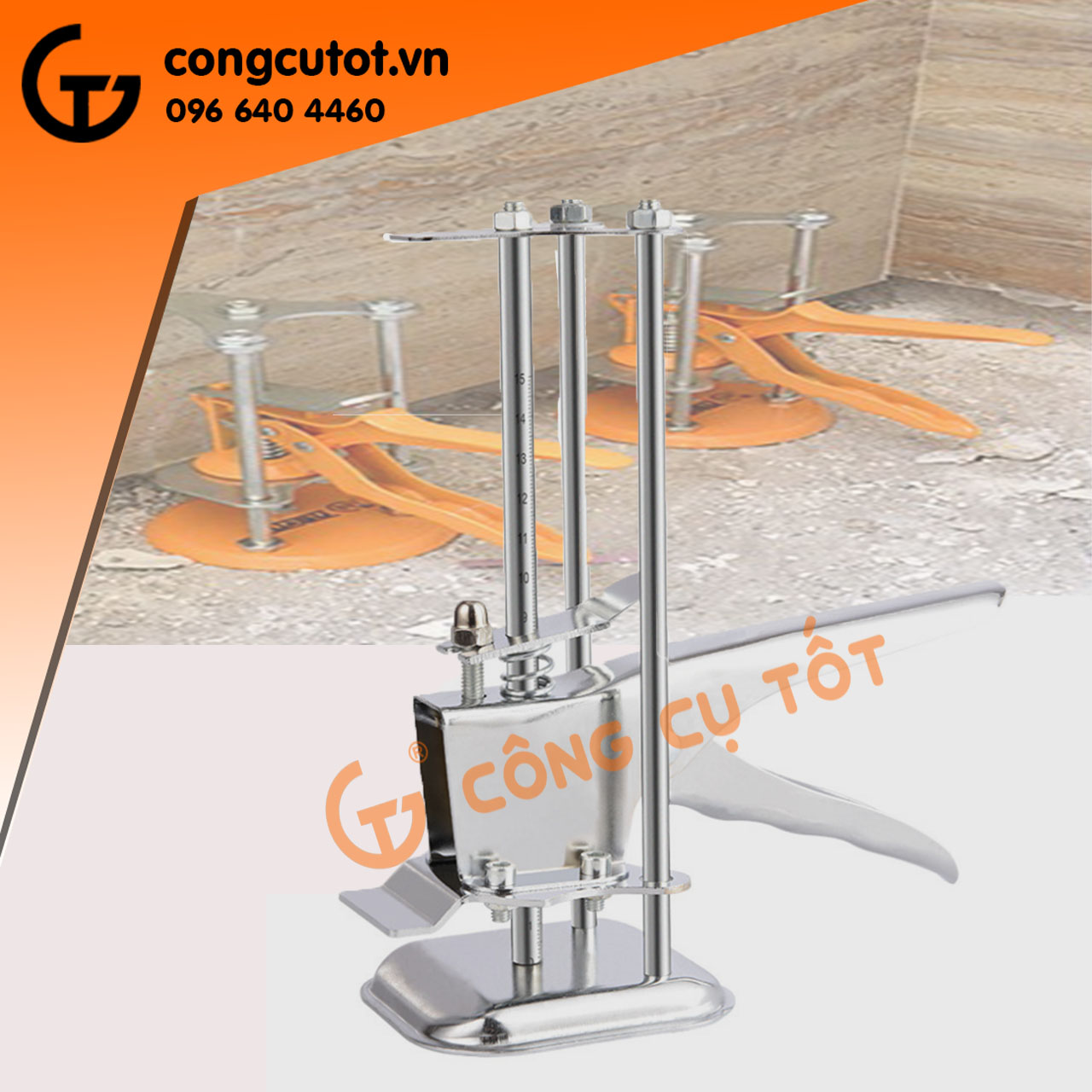 Kích kê gạch ốp tường 3 trụ bóp tay