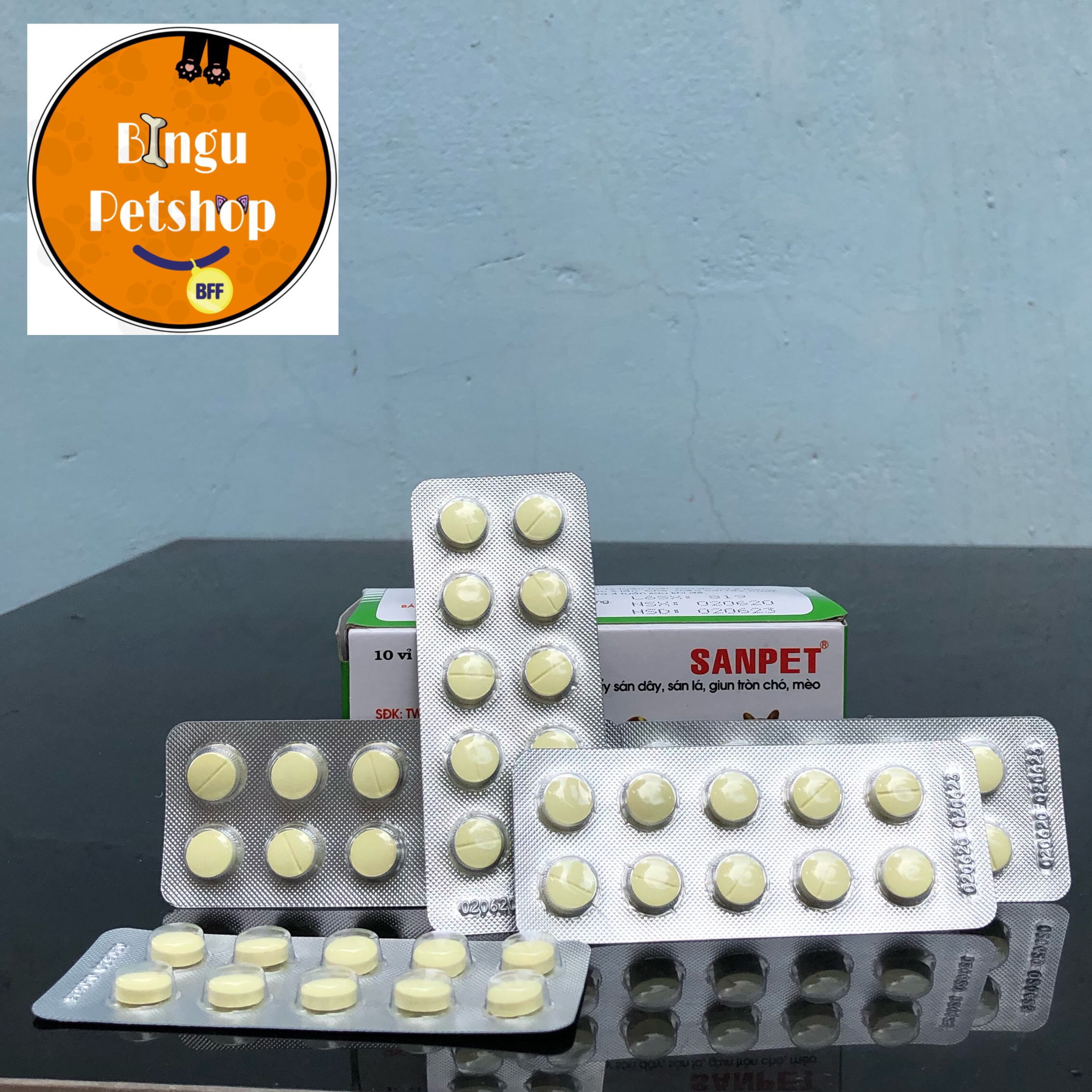 [Vỉ 10 Viên] Xổ Giun Sán Cho Chó Mèo - Hanvet Sanpet - Xuất Xứ Việt Nam