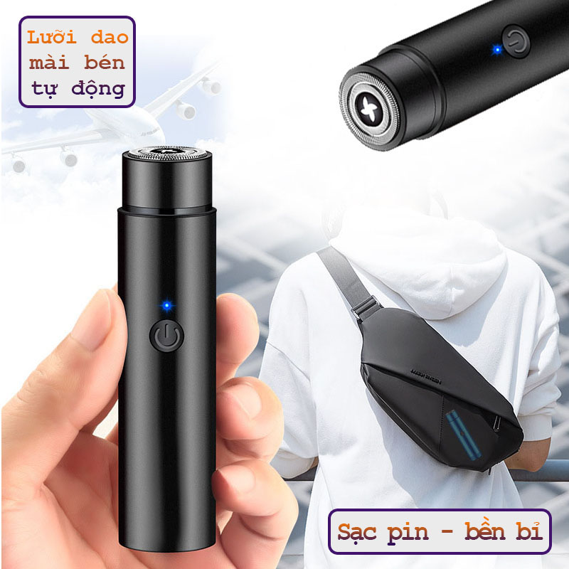 Máy cạo râu nam mini, dao cạo râu nam sạc điện pin 3,7v đa năng chất lượng bền bỉ nhỏ gọn tiện lợi khi mang du lịch