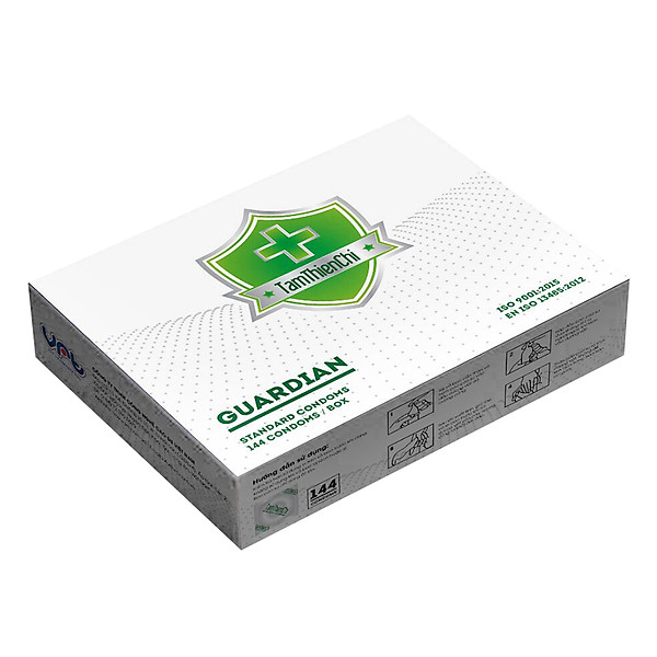 Bao bì không đẹp - Hộp 144 Cái Bao Cao Su Tâm Thiện Chí Guardian Gia Đình