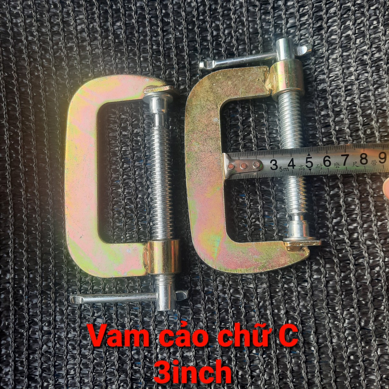 Combo 2 cái cảo chữ c 3 inch- cảo sắt chữ c kẹp tối đa 85mm