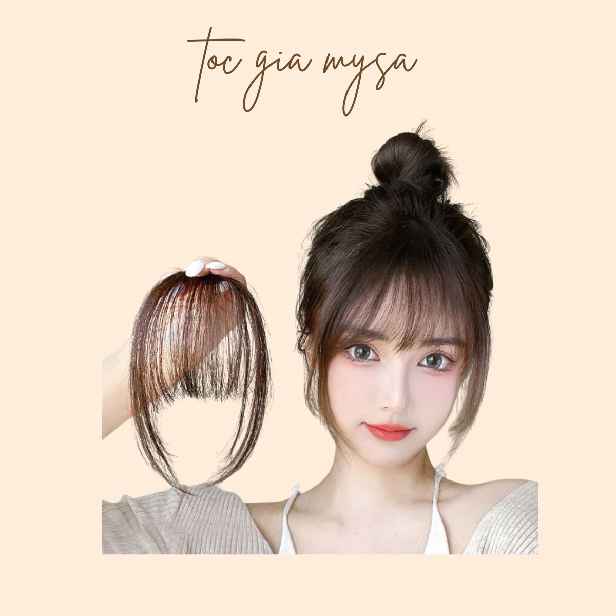 Mái thưa được làm hoàn toàn từ 100% từ tóc thật - phong cách hàn quốc dễ thương