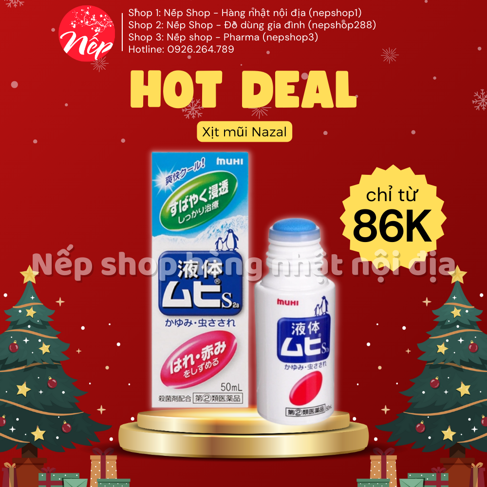 Lăn muỗi đốt và côn trùng cắn Muhi 50ml chim cánh cụt/sơ sinh Nhật Bản - Nếp shop