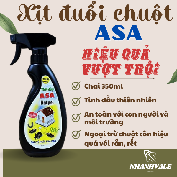Chai xịt tinh dầu xua đuổi chuột ASA® Ratpel 350ml