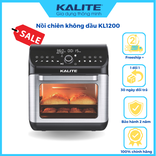 Nồi chiên không dầu Kalite KL1200, công suất 1800W, dung tích 12L, đa chức năng nướng, rã đông