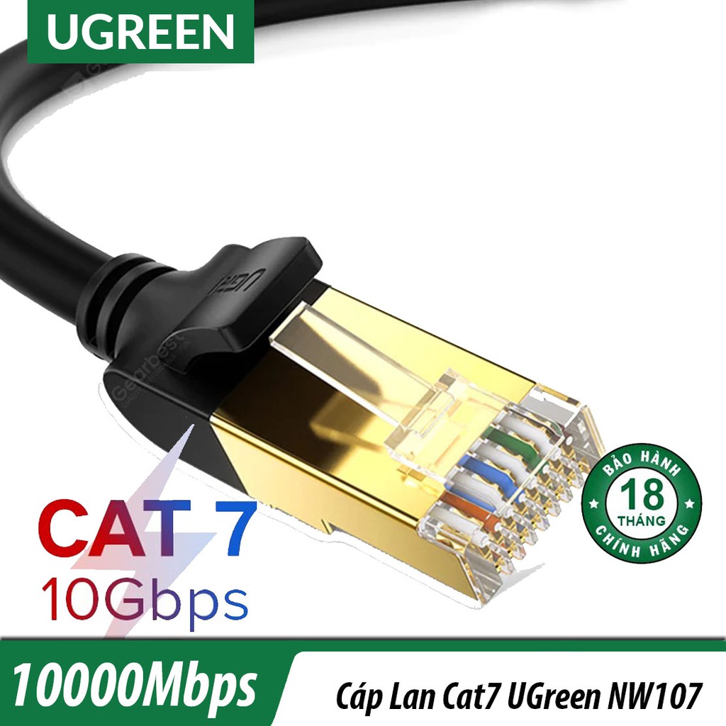 Cáp mạng đúc sẵn cat7 dài 10m tròn ugreen 11273 cao cấp