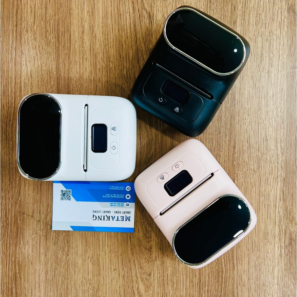 Máy in nhãn di động m110, bluetooth, in qua app