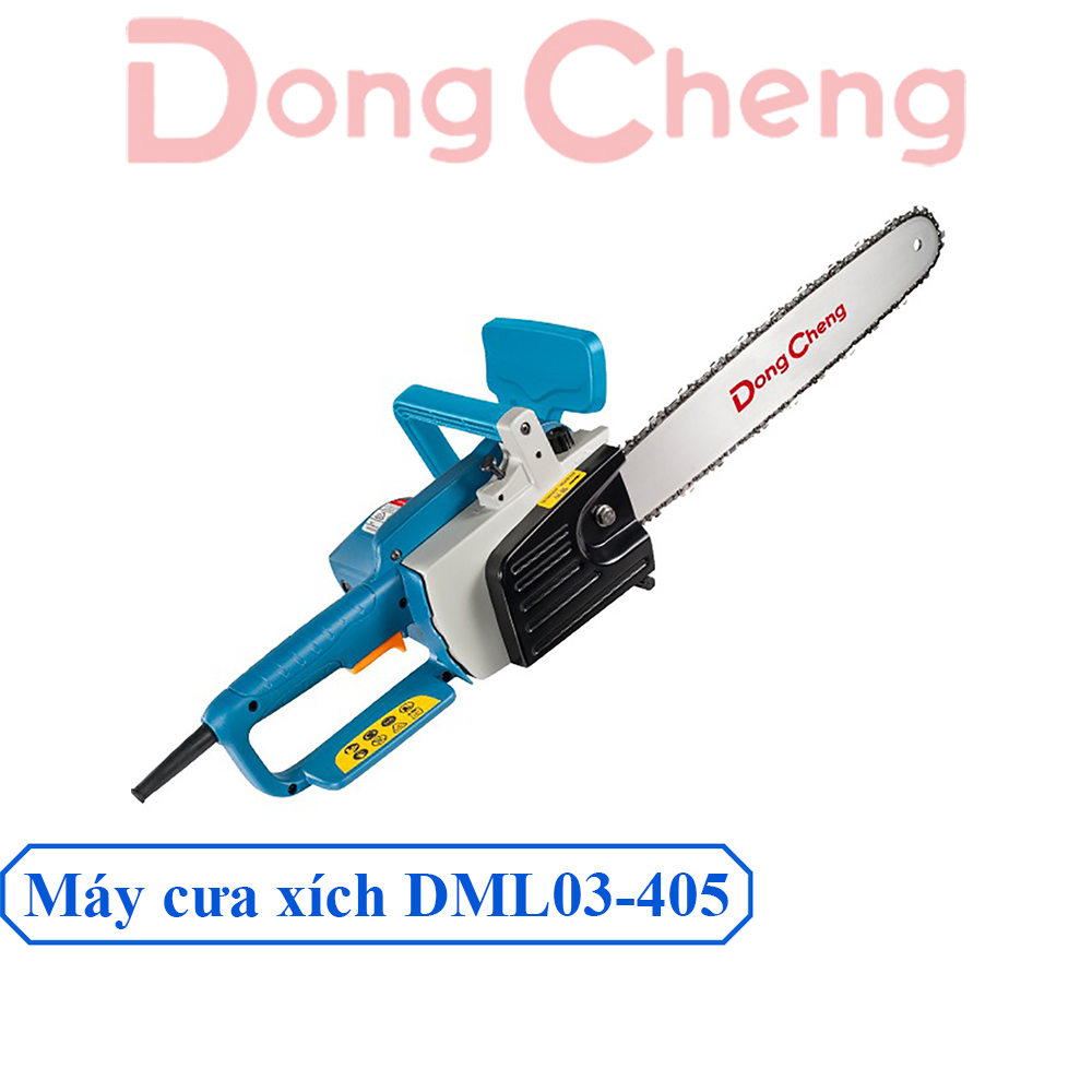 Máy cưa xích dongcheng dml03-405 chạy điện công suất lớn 1300w hoạt động mạnh mẽ, có tấm chắn bụi, bảo vệ an toàn cho người sử dụng – hàng chính hãng