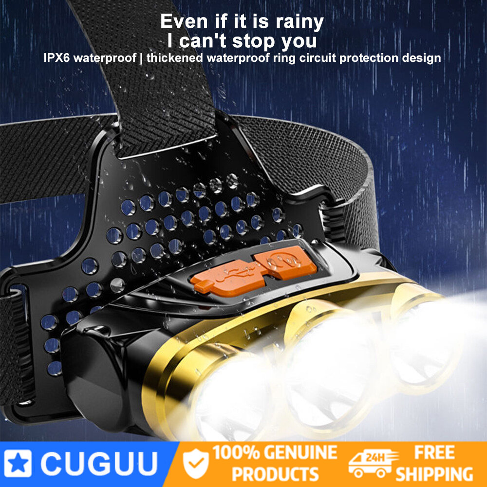 Hàng Có Sẵn Đèn Pha Sạc USB Chính Hãng Đèn Pin Đeo Đầu Rảnh Tay Đèn Ngoài