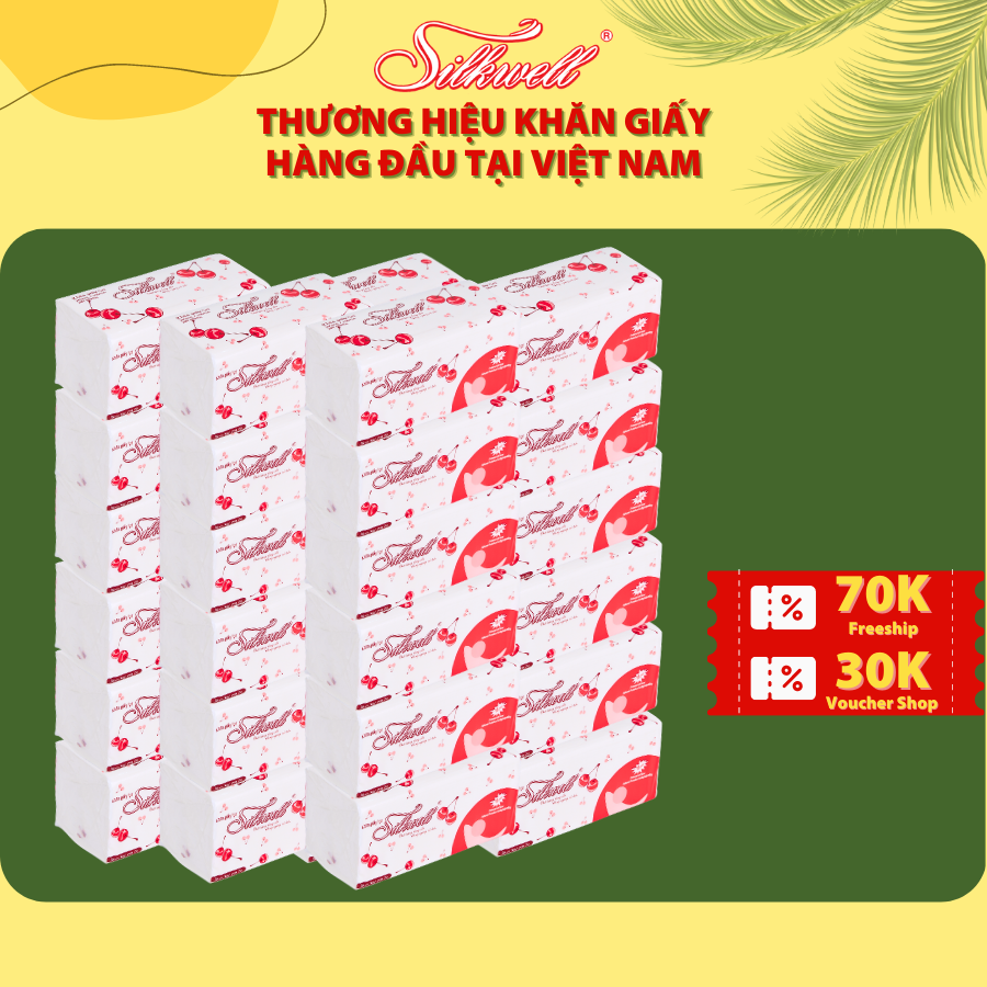 Bịch 36 gói giấy rút Silkwell 280 tờ chính hãng
