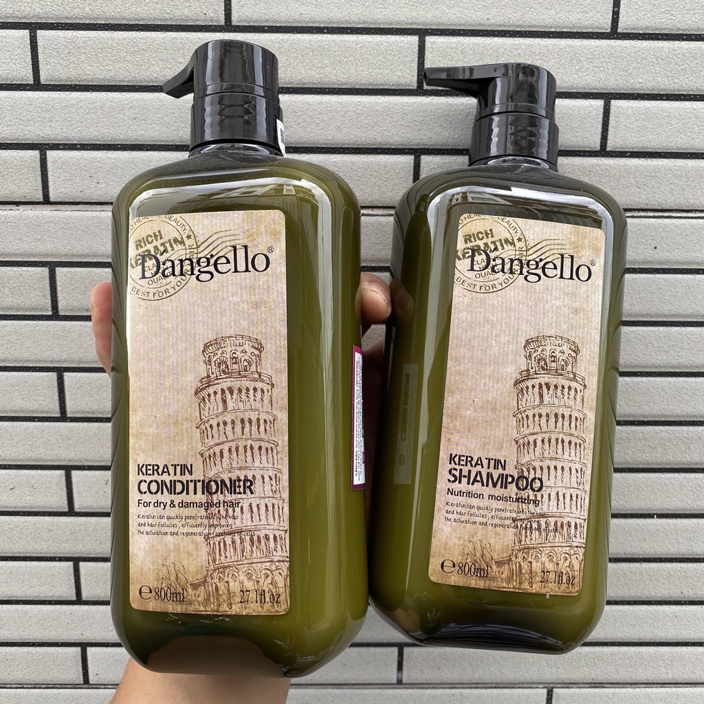 Dangello - Cặp dầu gội dầu xả dưỡng ẩm phục hồi siêu mềm mượt Dangello 800ml