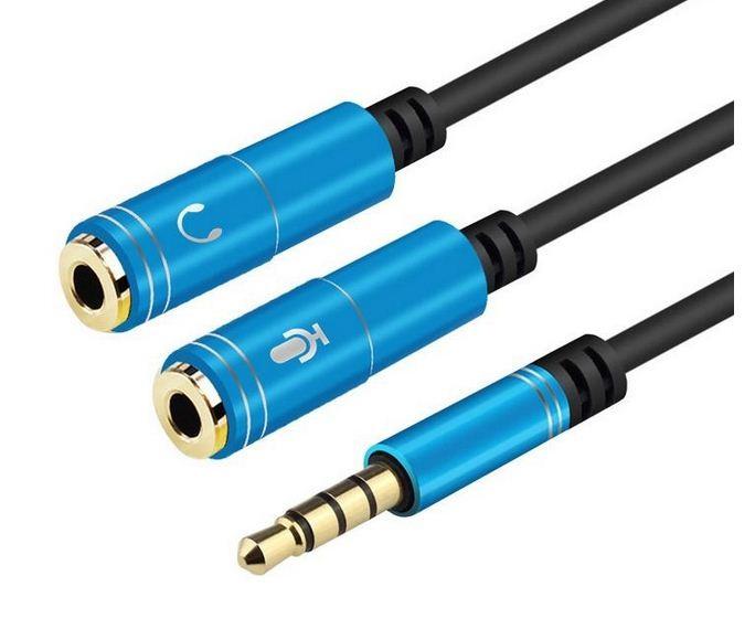 Jack chia ra 1 tai nghe 1 mic 4 khấc (màu ngẫu nhiên),cáp chia âm thanh một ra hai dành cho các đời máy chỉ có 1 cồng âm thanh 3.55mm