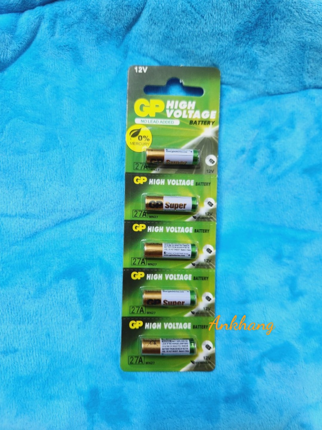 Vỉ 5 viên pin 27A GP 12V Alkaline sử dụng cho chuông cửa, remote cửa cuốn, remote xe hơi...