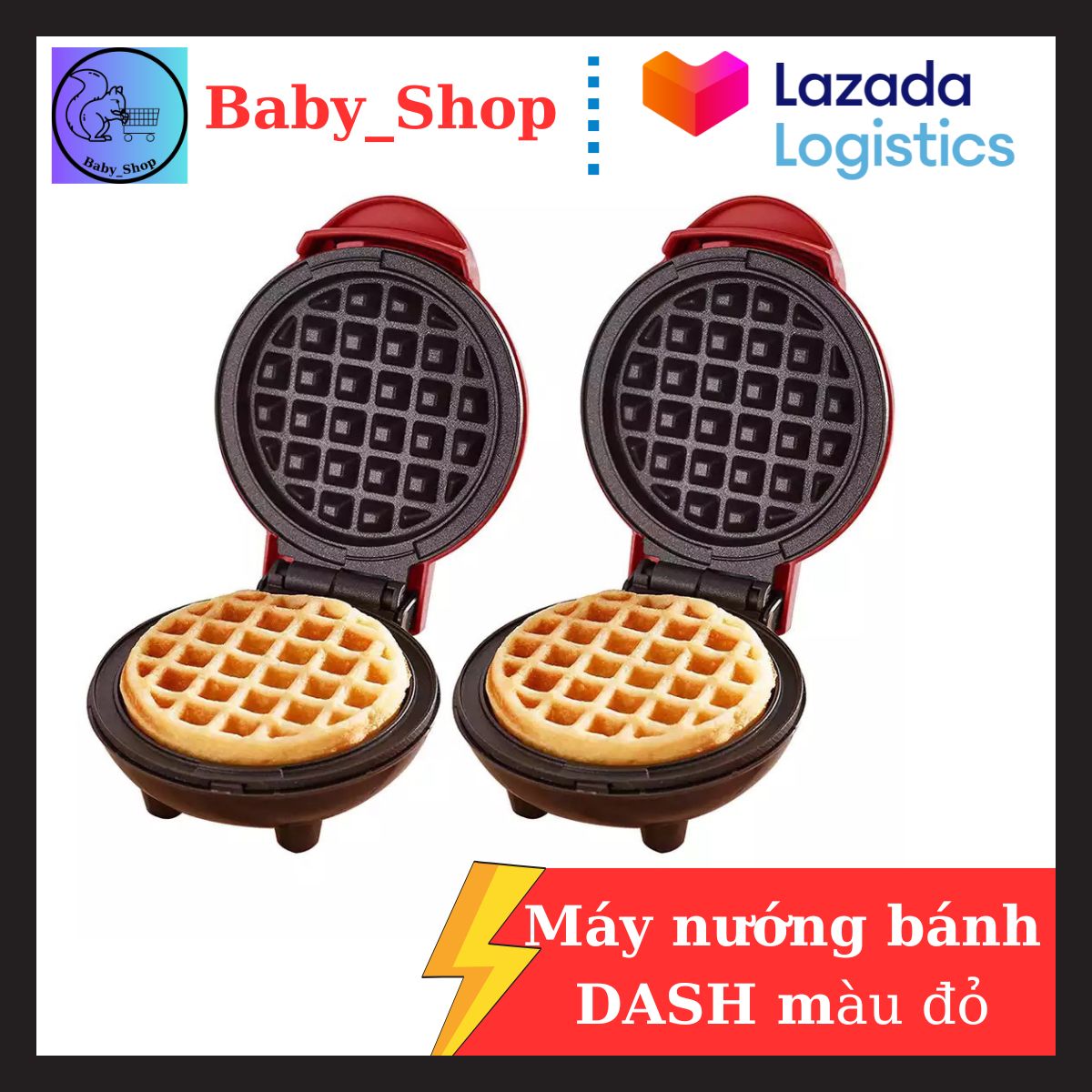 Máy làm bánh đa năng dash màu đỏ, công suất 600w - máy làm bánh đa năng, khay chống dính giúp bánh thơm ngon. máy làm bánh đa năng - bảo hành 12 tháng