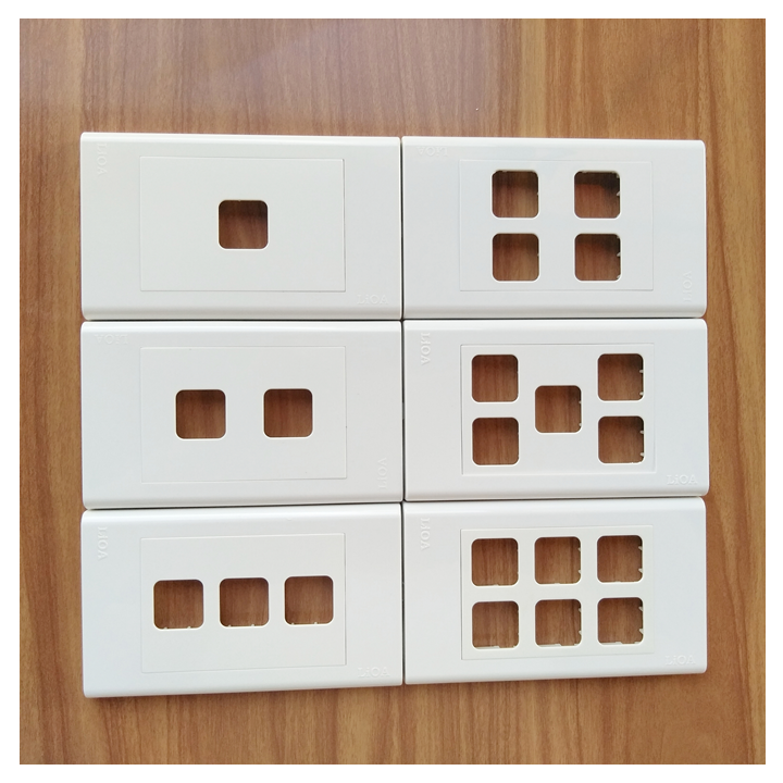 Mặt công tắc LiOA - Kiểu E18S dùng cho 1 - 6 công tắc vuông