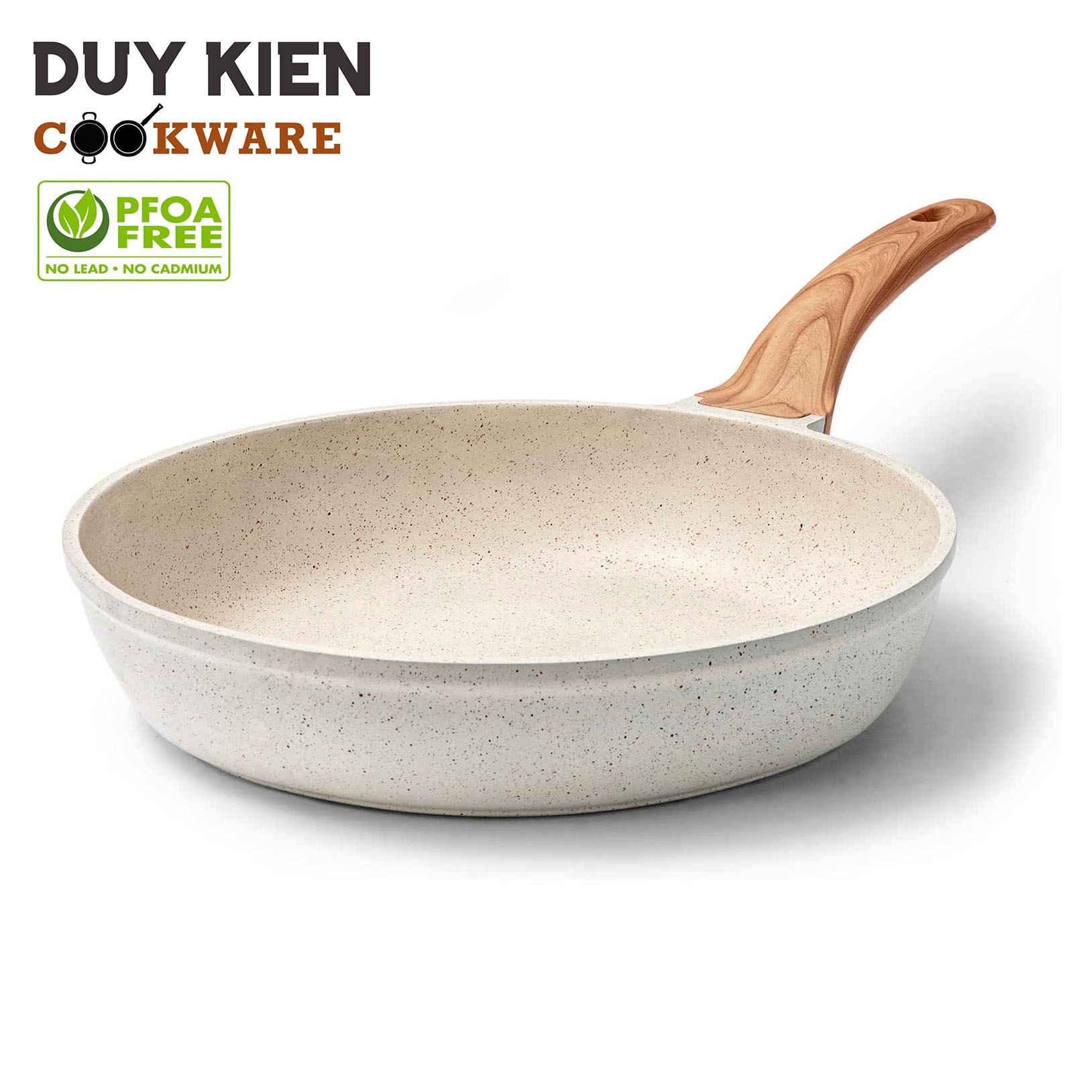 [MẪU MỚI 2023] Chảo Chống Dính Bếp Từ Vân Đá, Chảo Đáy Từ Ceramic Màu Trắng Kem Sang Trọng, Cao Cấp [HÀNG MỚI ĐĂNG]