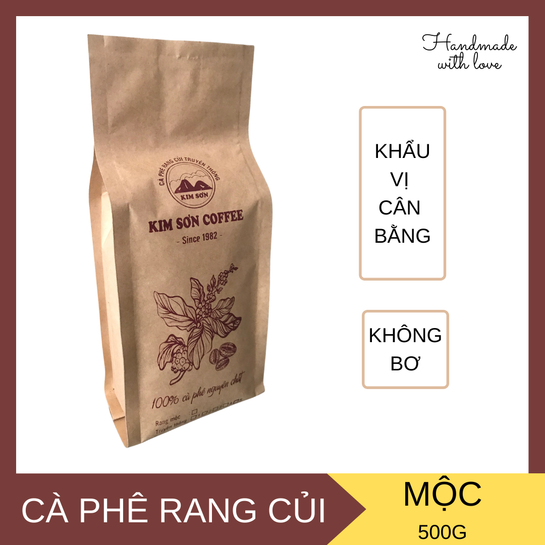 Cà phê rang củi Gu Mộc, 100% nguyên chất, không bơ, phối chuẩn, phù hợp pha máy , pha phin