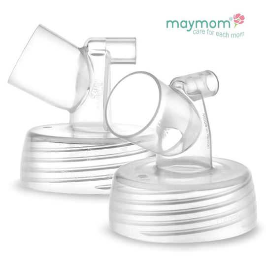 Combo bộ phụ kiện phễu hút sữa / phụ kiện máy hút sữa cho bình cổ rộng : cổ nối rộng maymom , chặn sữa ngắn , van chân không