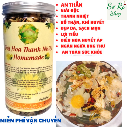 Trà thanh nhiệt - trà hoa 27 vị thảo mộc - hủ ~500g , trà thảo mộc Mát gan, bổ thận, lợi tiểu, đẹp da, an thần ,ngăn ngừa ung thư, Sơ Ri Shop