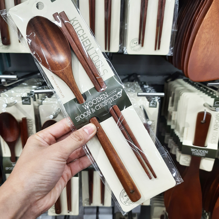 Bộ Muỗng/Thìa và Đũa Gỗ ROSE Lock&Lock F00091 - Larva Store