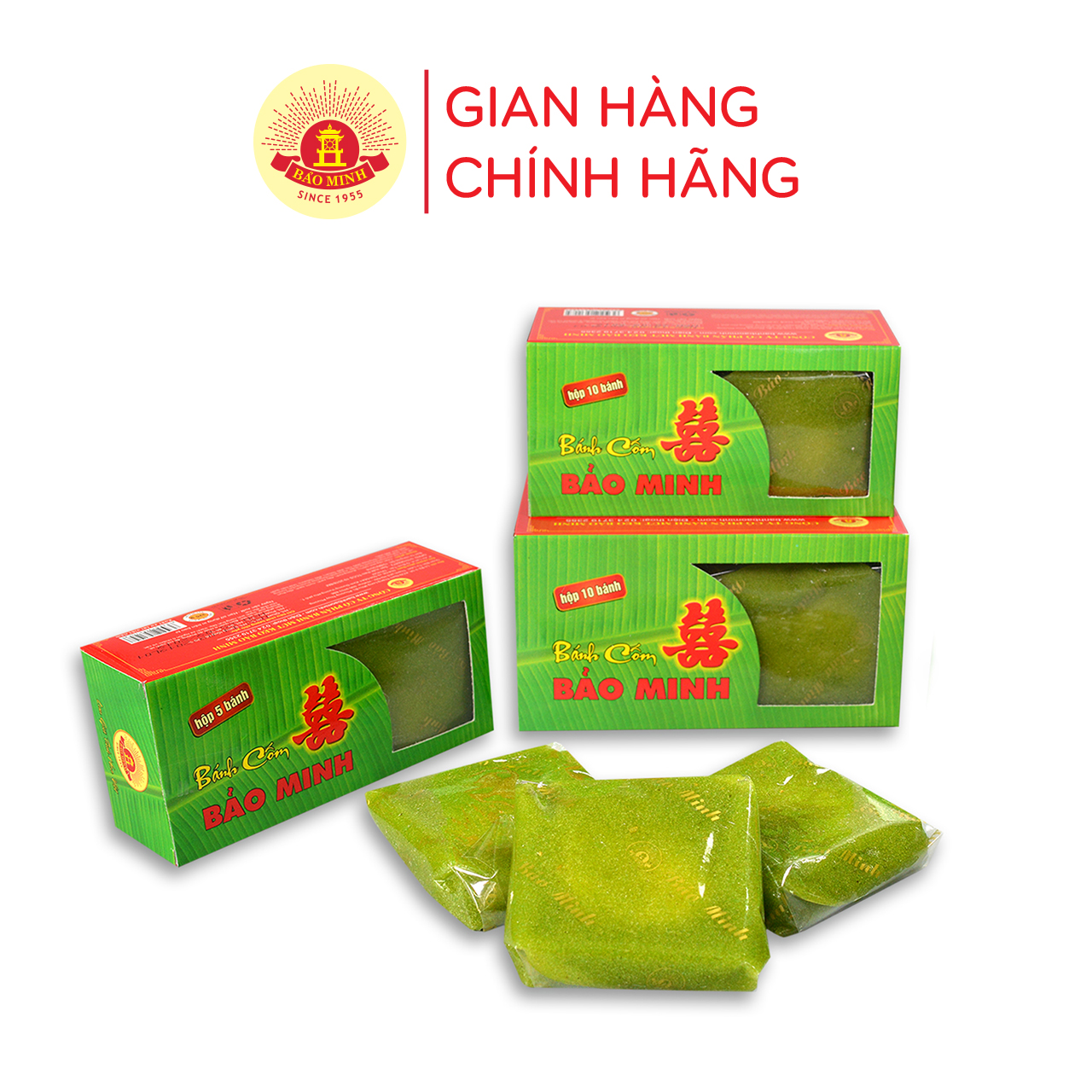 Bánh cốm hộp 500g Bảo Minh combo 10 cái