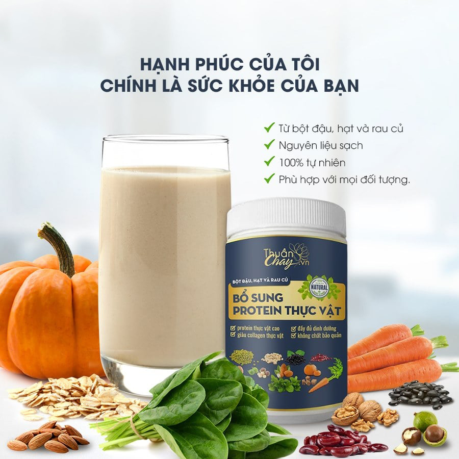 Sữa ngũ cốc từ bột đậu hạt rau củ bổ sung Đạm và Canxi Thuần Chay (500gr)